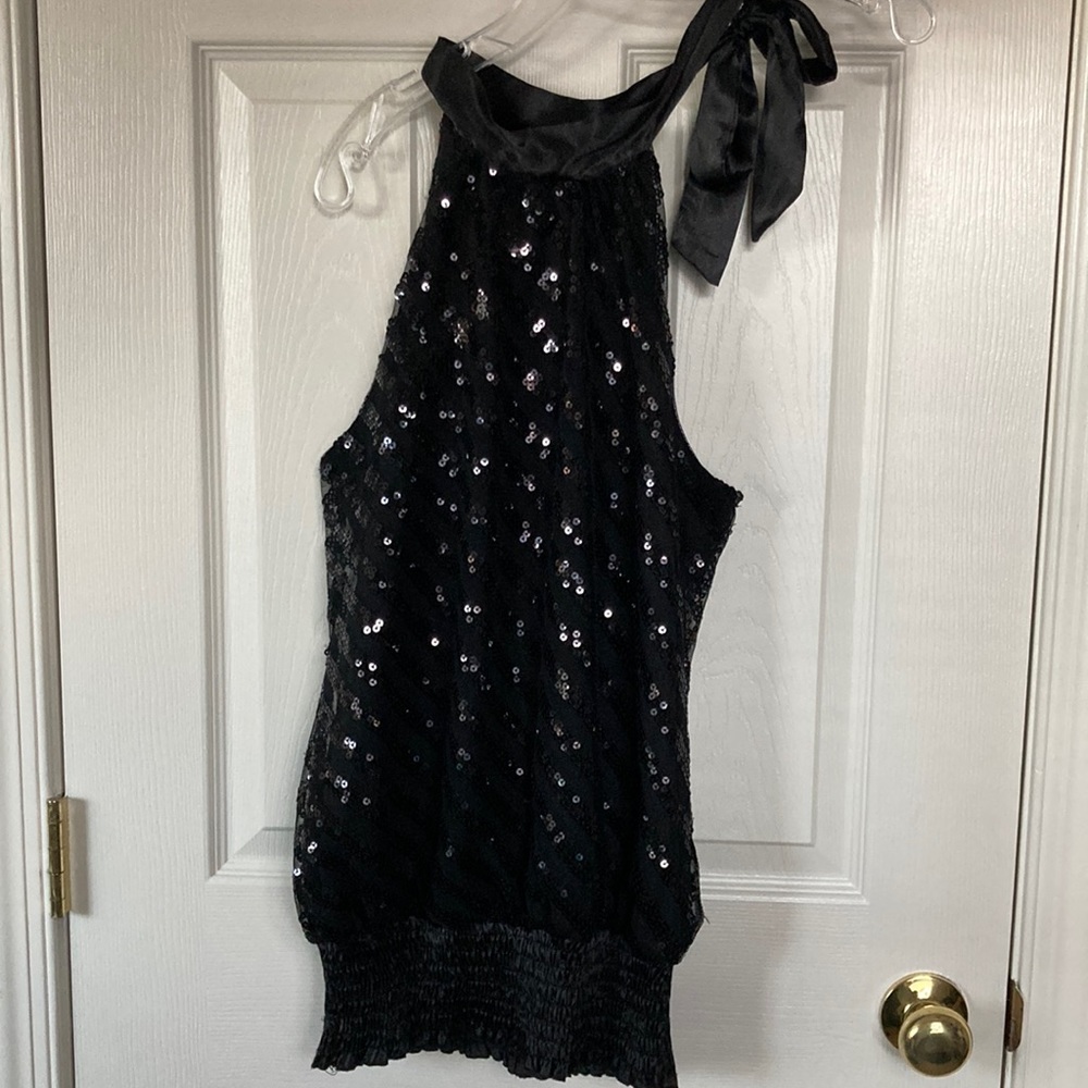 Studio Y Black Sparkling Dress Blouse (size M)